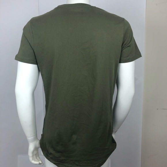 WTO2 Mens Olive Green Size M Side Zipper Short Tee - Picture 5 of 8
